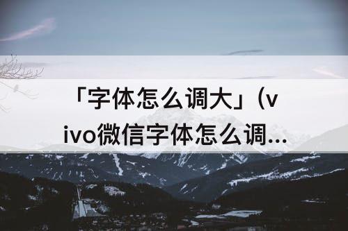 「字体怎么调大」(vivo微信字体怎么调大小)