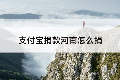 支付宝捐款河南怎么捐