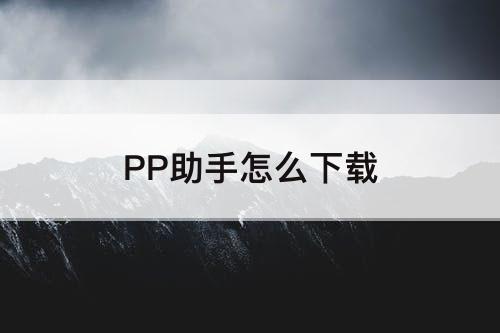 PP助手怎么下载