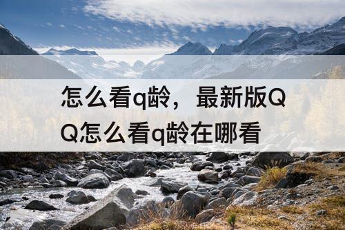 怎么看q龄，最新版QQ怎么看q龄在哪看