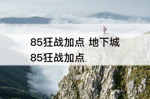 85狂战加点 地下城85狂战加点