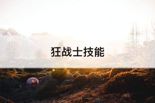 狂战士技能