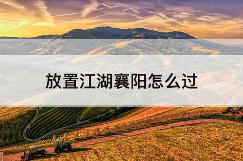 放置江湖襄阳怎么过