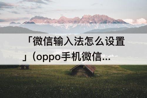 「微信输入法怎么设置」(oppo手机微信输入法怎么设置)