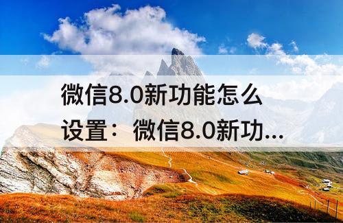 微信8.0新功能怎么设置：微信8.0新功能怎么设置背景