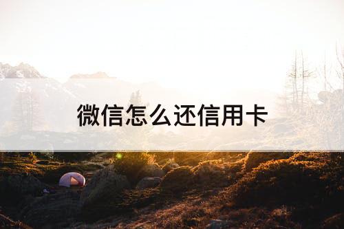 微信怎么还信用卡