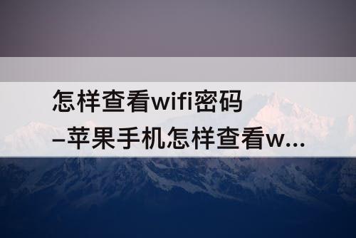 怎样查看wifi密码-苹果手机怎样查看wifi密码不知管理员密码怎么查看