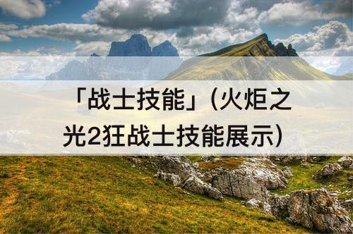 「战士技能」(火炬之光2狂战士技能展示)