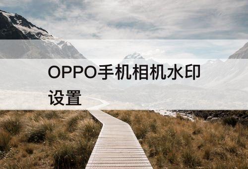 OPPO手机相机水印设置