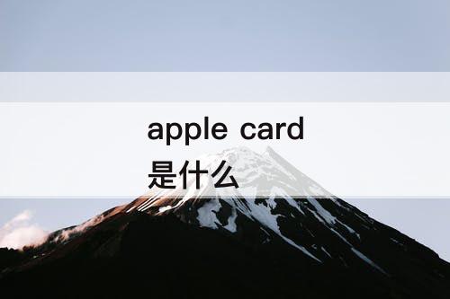 apple card是什么
