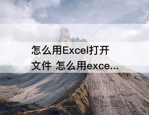 怎么用Excel打开文件 怎么用excel打开文件而不是wps