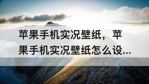 苹果手机实况壁纸，苹果手机实况壁纸怎么设置声音