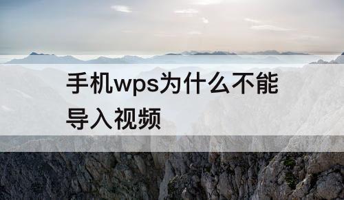 手机wps为什么不能导入视频