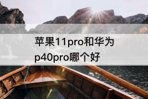 苹果11pro和华为p40pro哪个好